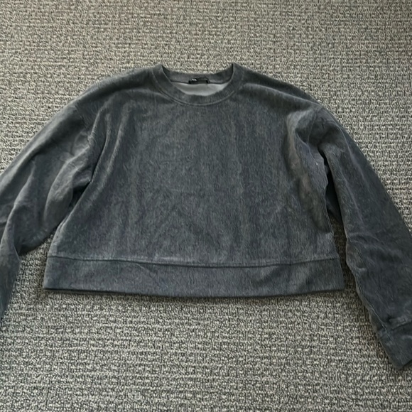 Zara Grey Cropped Sweatshirt Grey Sweater Top M - Picture 1 of 9